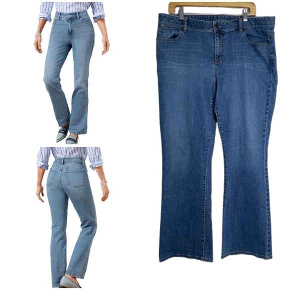 Talbots Signature Boot Denim Jeans | Light Blue Wash | Stretch Fabric | Size 16 - Picture 1 of 13